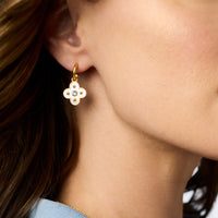 Julie Vos Colette Hoop & Charm Earring, Chalcedony Blue