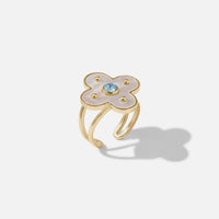 Julie Vos Colette Ring, Chalcedony Blue