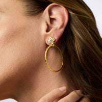 Julie Vos Colette Statement Earring, Chalcedony Blue