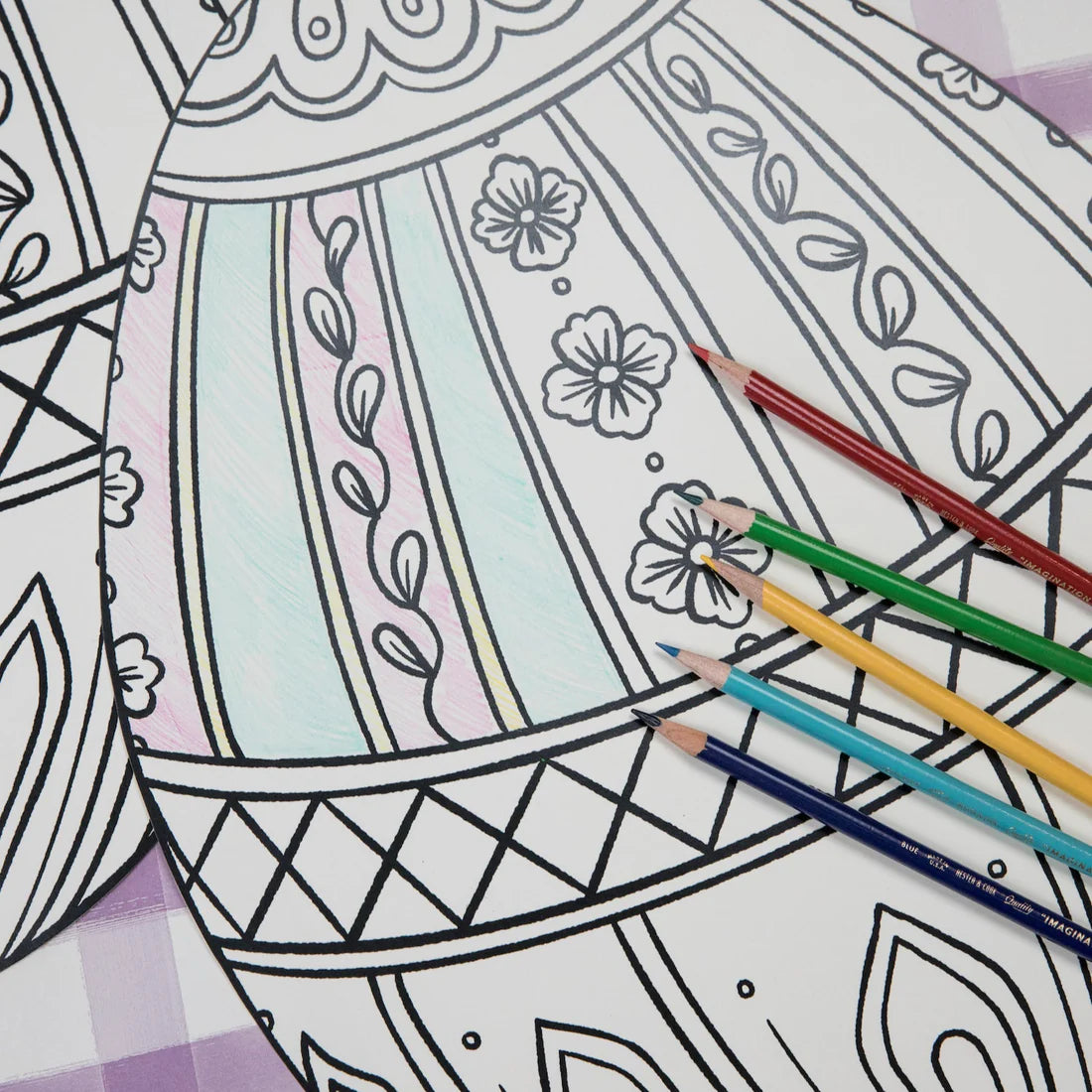 Die-Cut Coloring Easter Egg Placemat