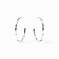 Julie Vos Sterling Crescent Stone Hoop, Cubic Zirconia