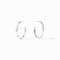 Julie Vos Sterling Crescent Stone Hoop, Cubic Zirconia