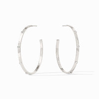 Julie Vos Sterling Crescent Stone Hoop, Cubic Zirconia