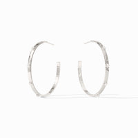 Julie Vos Sterling Crescent Stone Hoop, Pearl