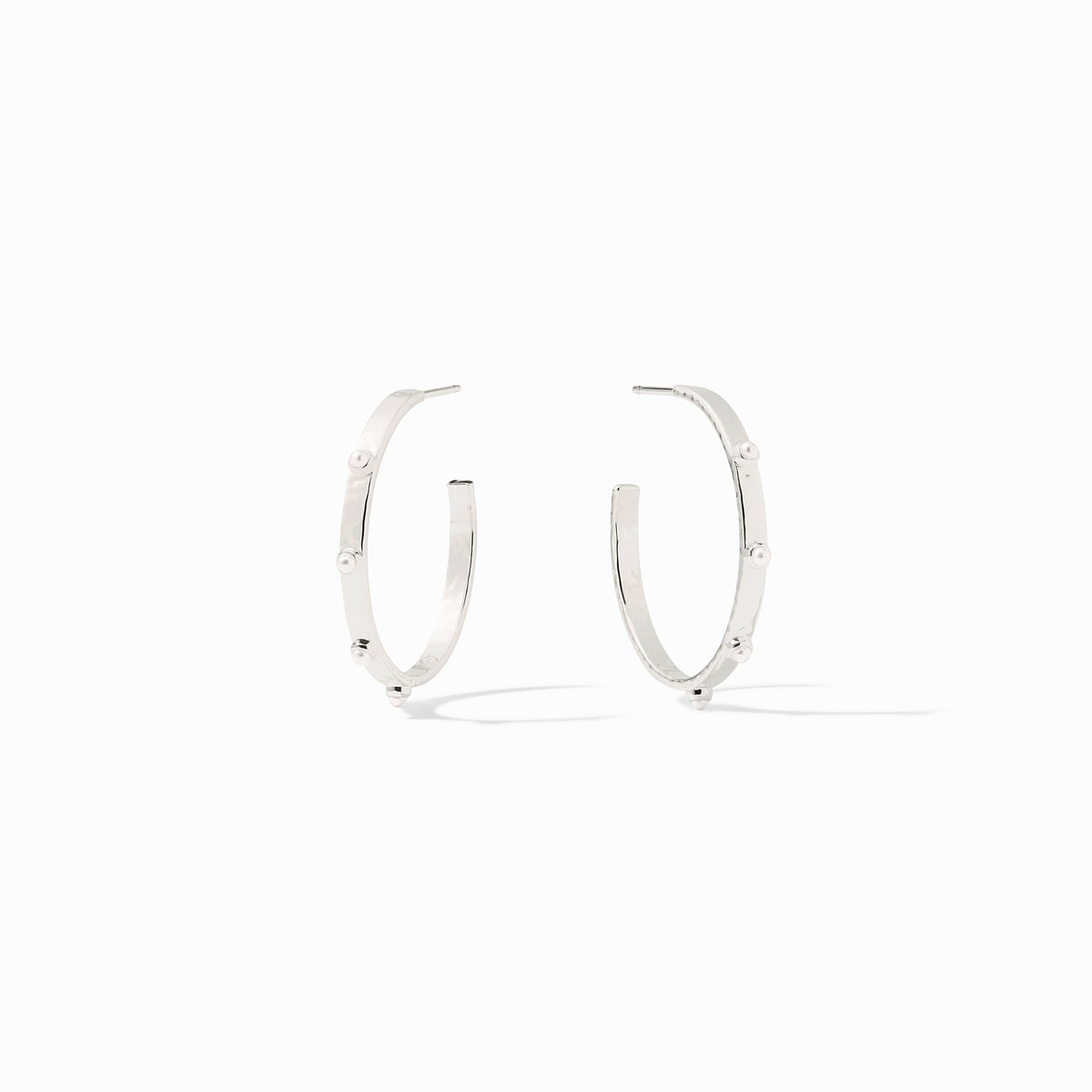 Julie Vos Sterling Crescent Stone Hoop, Pearl