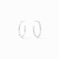 Julie Vos Sterling Crescent Stone Hoop, Pearl