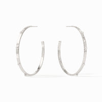 Julie Vos Sterling Crescent Stone Hoop, Pearl