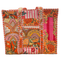 Zip Top Patchwork Tote