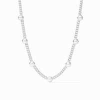 Julie Vos Sterling Dolce Delicate Station Necklace, Pearl