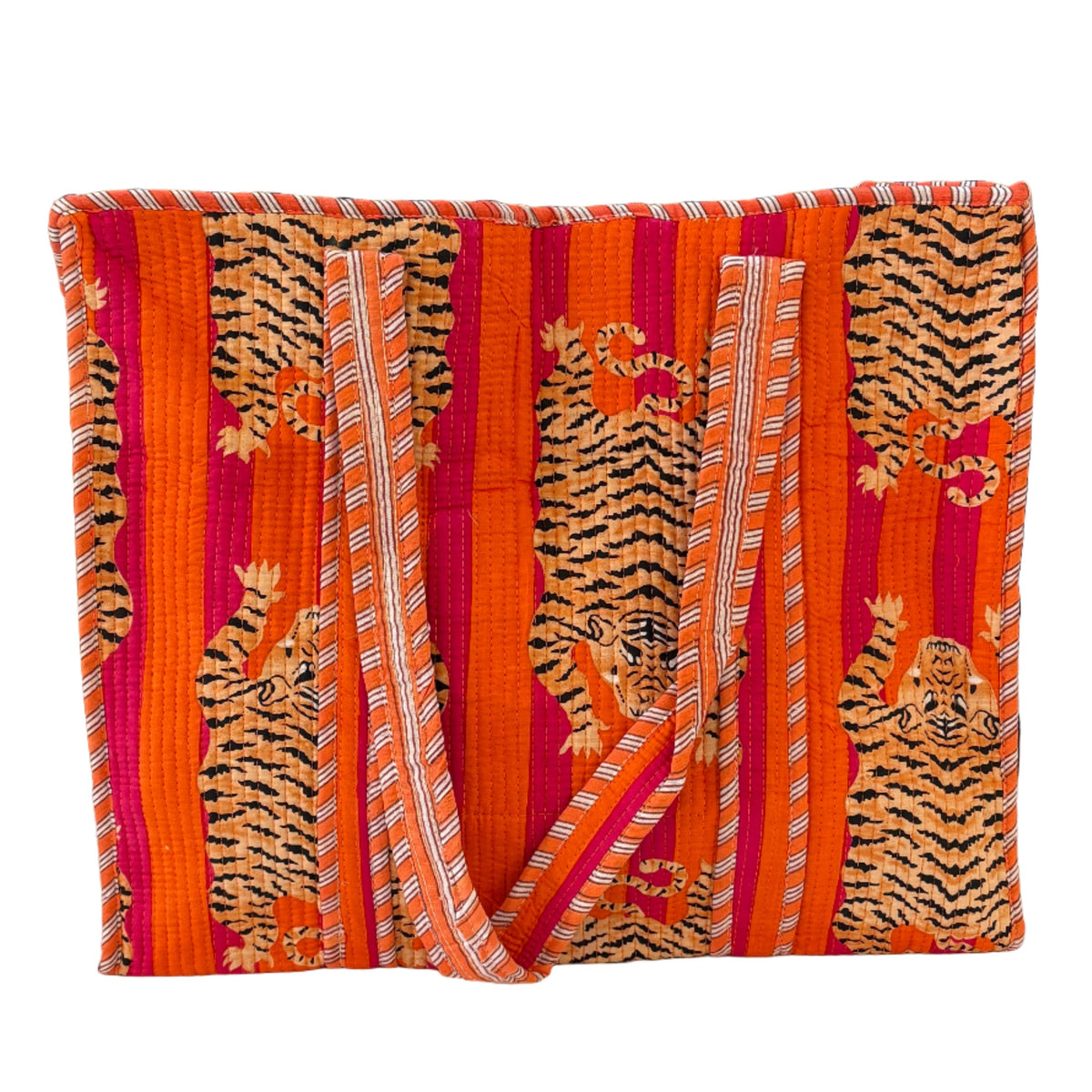 Zip Top Quilted Tote