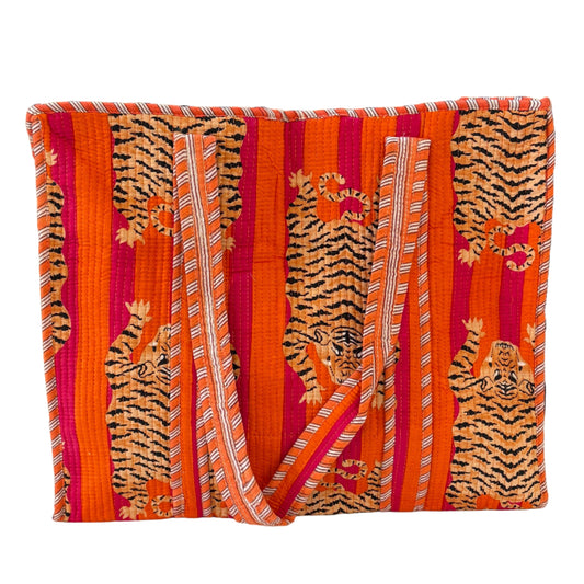 Zip Top Quilted Tote