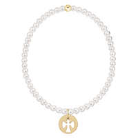 egirl classic pearl 3mm bracelet - blessed gold disc