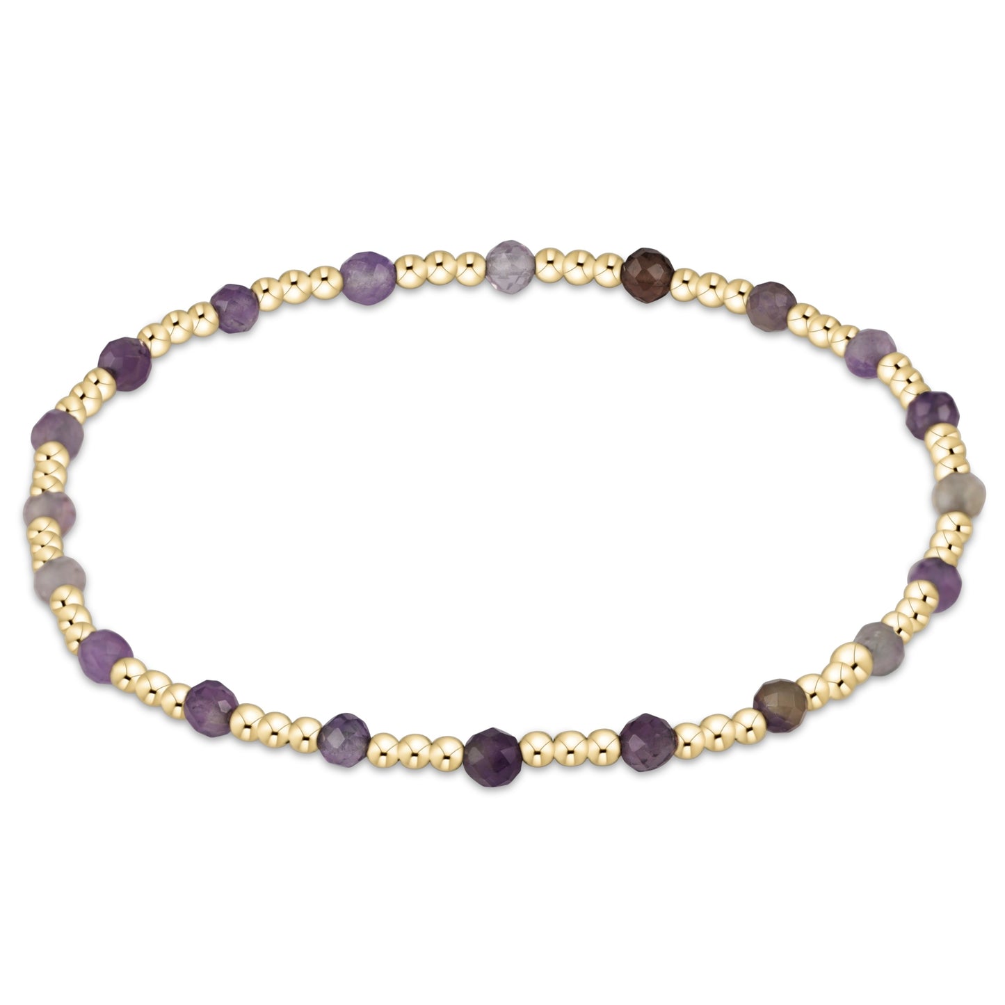 egirl gemstone gold sincerity pattern 3mm bead bracelet