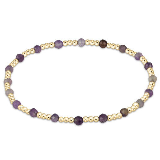 egirl gemstone gold sincerity pattern 3mm bead bracelet