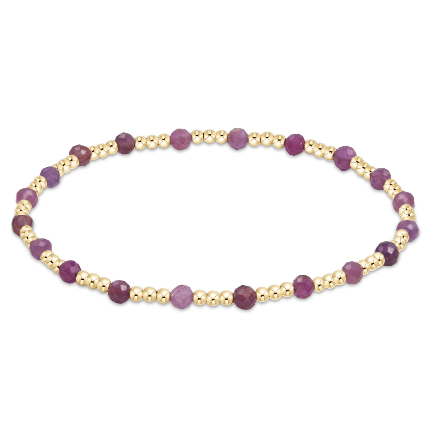 egirl gemstone gold sincerity pattern 3mm bead bracelet