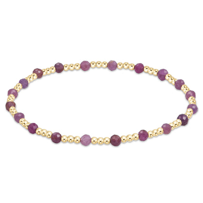 egirl gemstone gold sincerity pattern 3mm bead bracelet