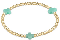 eGirl Color Signature Cross 3mm Gold Bead Bracelet