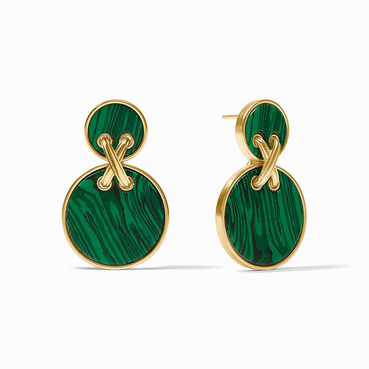 Julie Vos Essex Statement Earring, Malachite Green