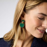 Julie Vos Essex Statement Earring, Malachite Green