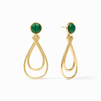 Julie Vos Essex Stone Earring, Malachite Green