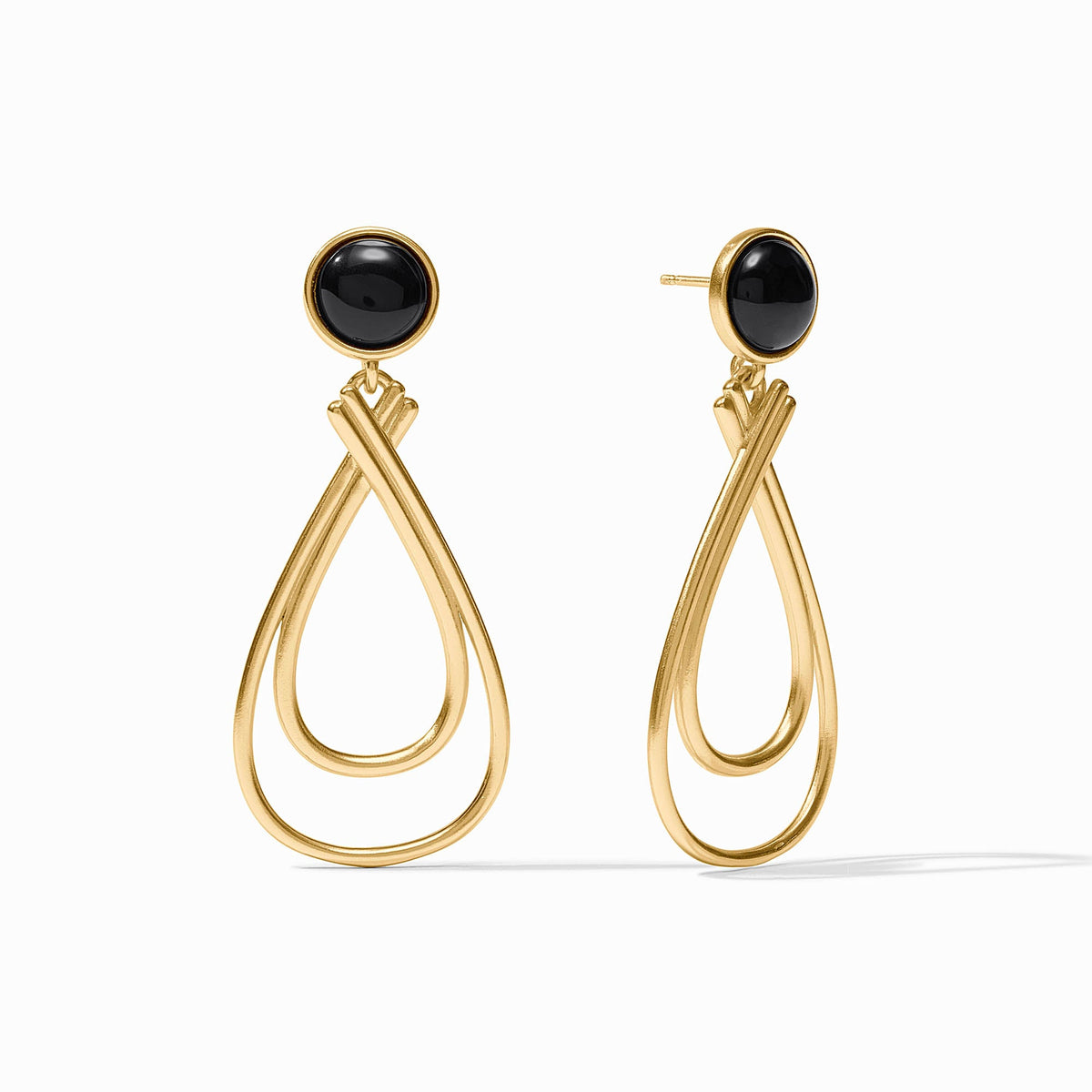Julie Vos Essex Stone Earring, Obsidian Black
