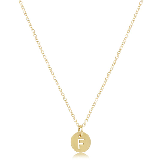16" Necklace Respect Initial Disc - Gold **