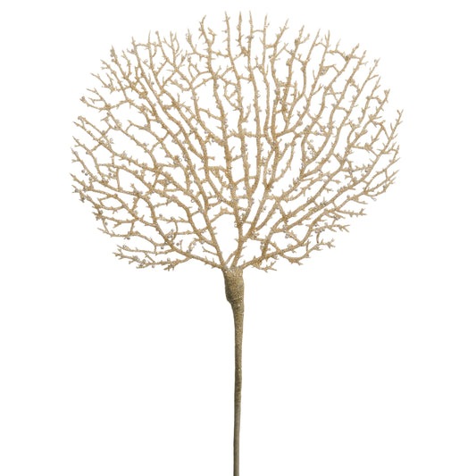 22" Ivory Glittered Coral Pick
