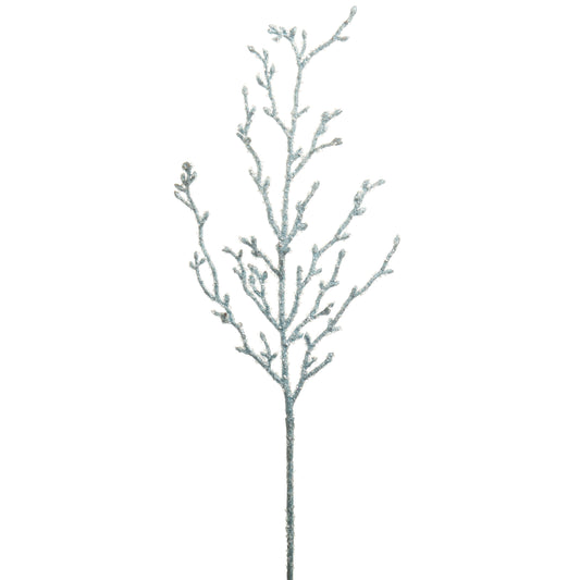 28" Blue Coral Glittered Branch