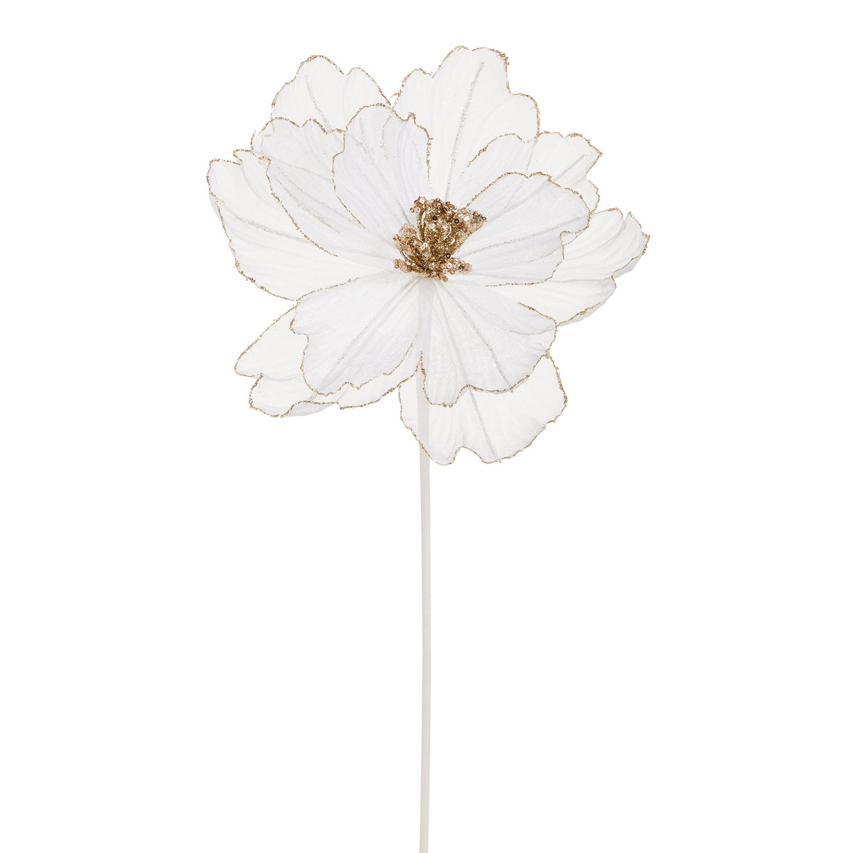 21" White Sheer Magnolia Stem