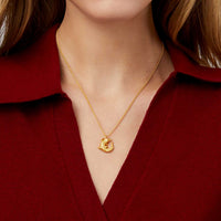 Gold Alligator Solitaire Necklace