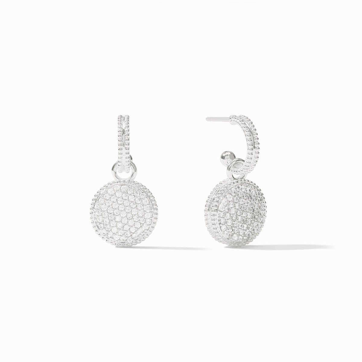 Sterling Fleur-de-Lis Hoop & Charm Earring