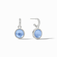 Sterling Fleur-de-Lis Hoop & Charm Earring