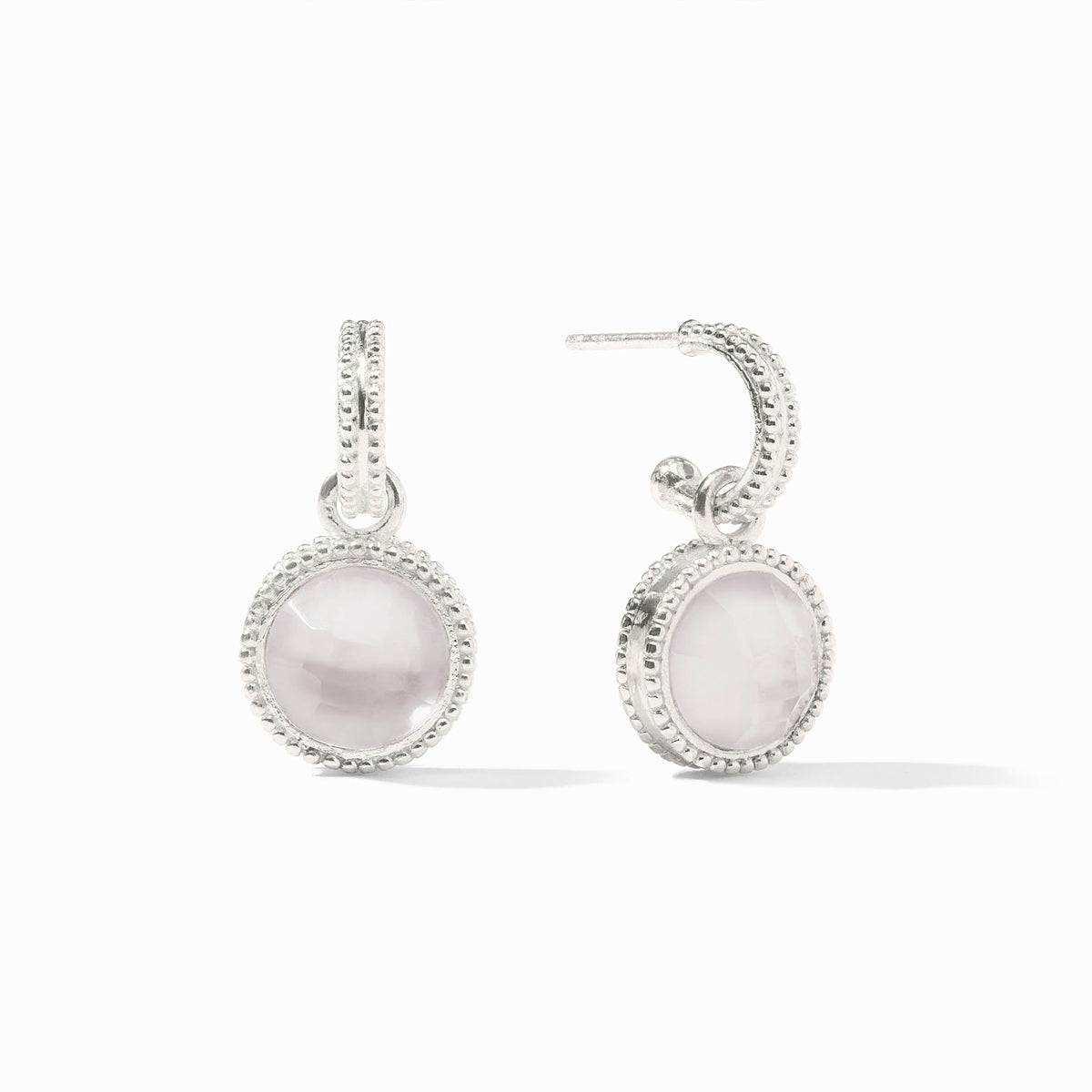Sterling Fleur-de-Lis Hoop & Charm Earring
