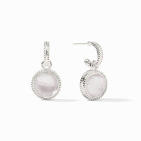 Sterling Fleur-de-Lis Hoop & Charm Earring