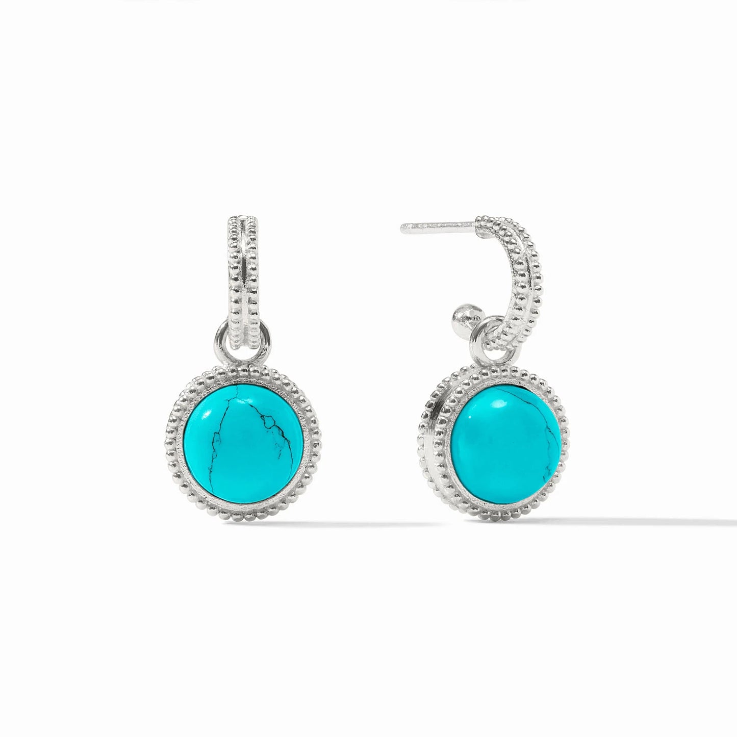 Sterling Fleur-de-Lis Hoop & Charm Earring