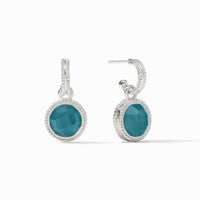 Sterling Fleur-de-Lis Hoop & Charm Earring