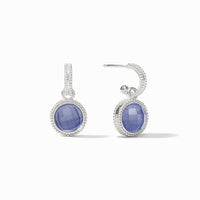 Sterling Fleur-de-Lis Hoop & Charm Earring