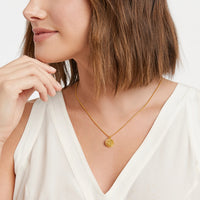 Fleur-de-Lis Stone Solitaire Necklace