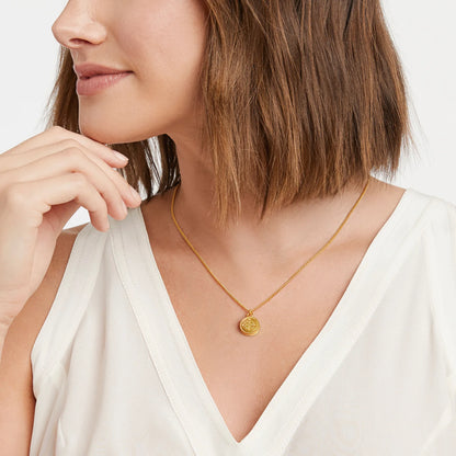 Fleur-de-Lis Stone Solitaire Necklace