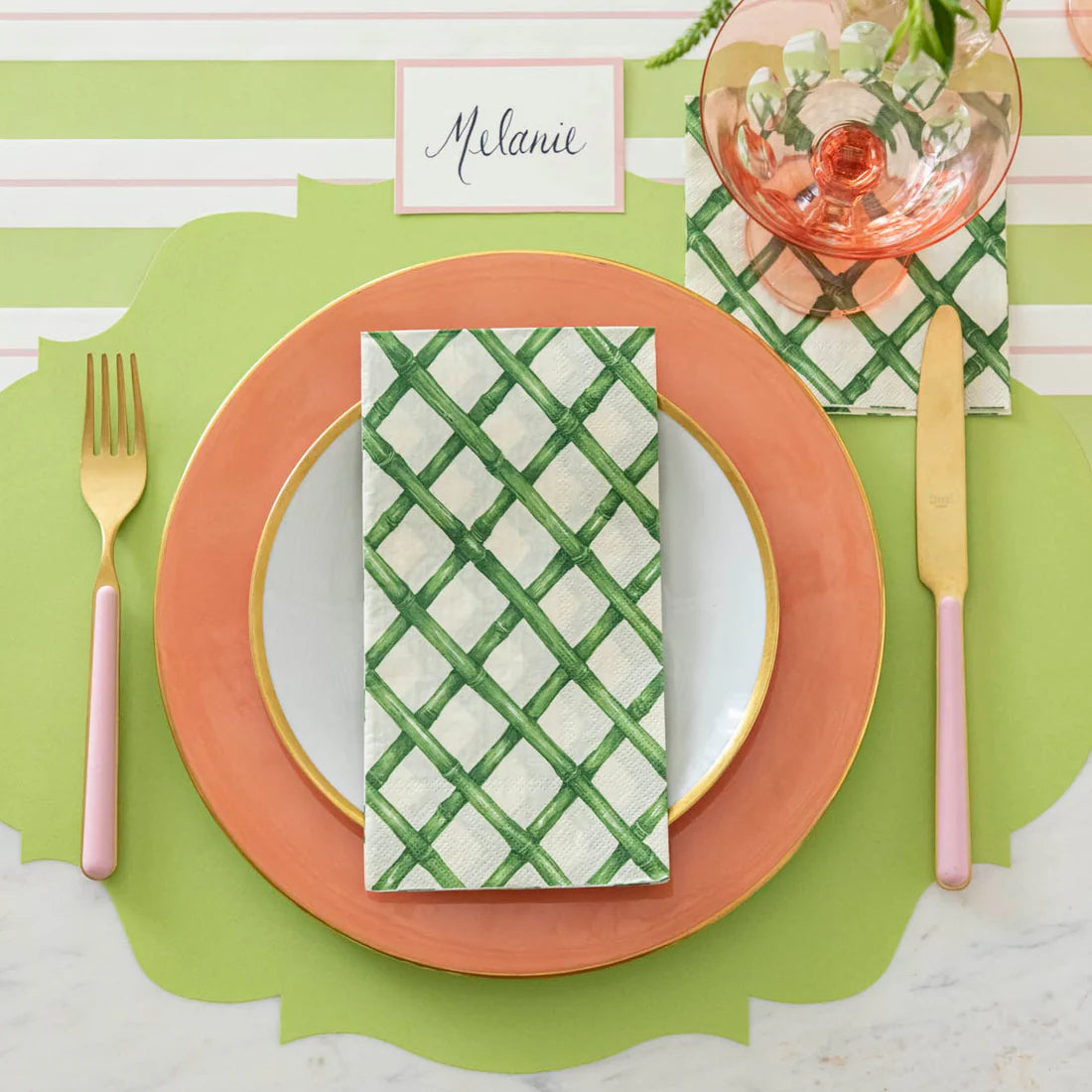 Green Lattice Napkins