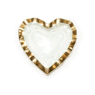 Gold Ruffle Heart Bowl