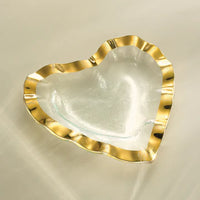 Gold Ruffle Heart Bowl