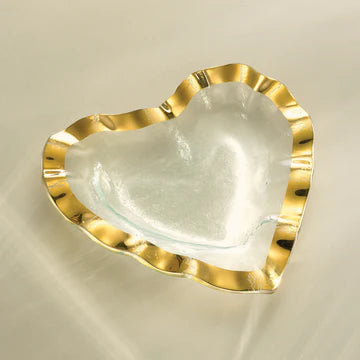 Gold Ruffle Heart Bowl
