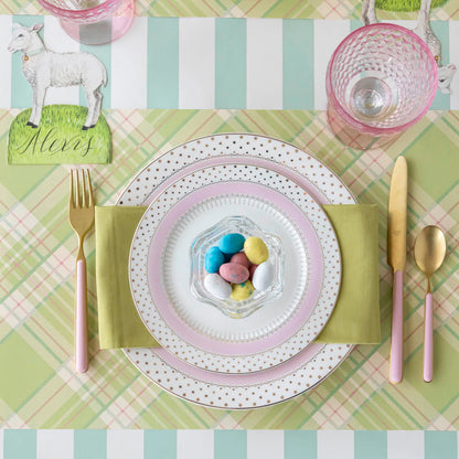 Bright Green Plaid Placemat