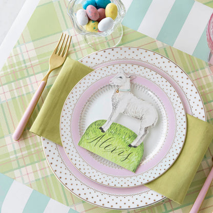 Bright Green Plaid Placemat