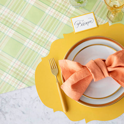 Bright Green Plaid Runner