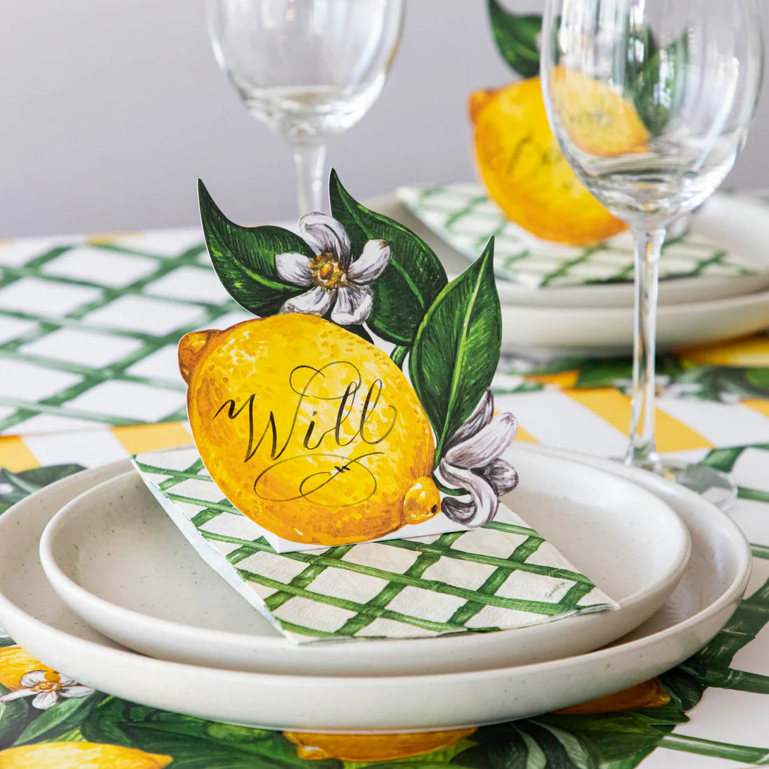 Green Lattice Napkins