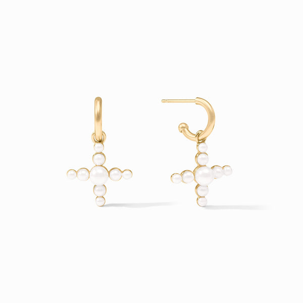 Gumdrop Cross Hoop & Charm Earring