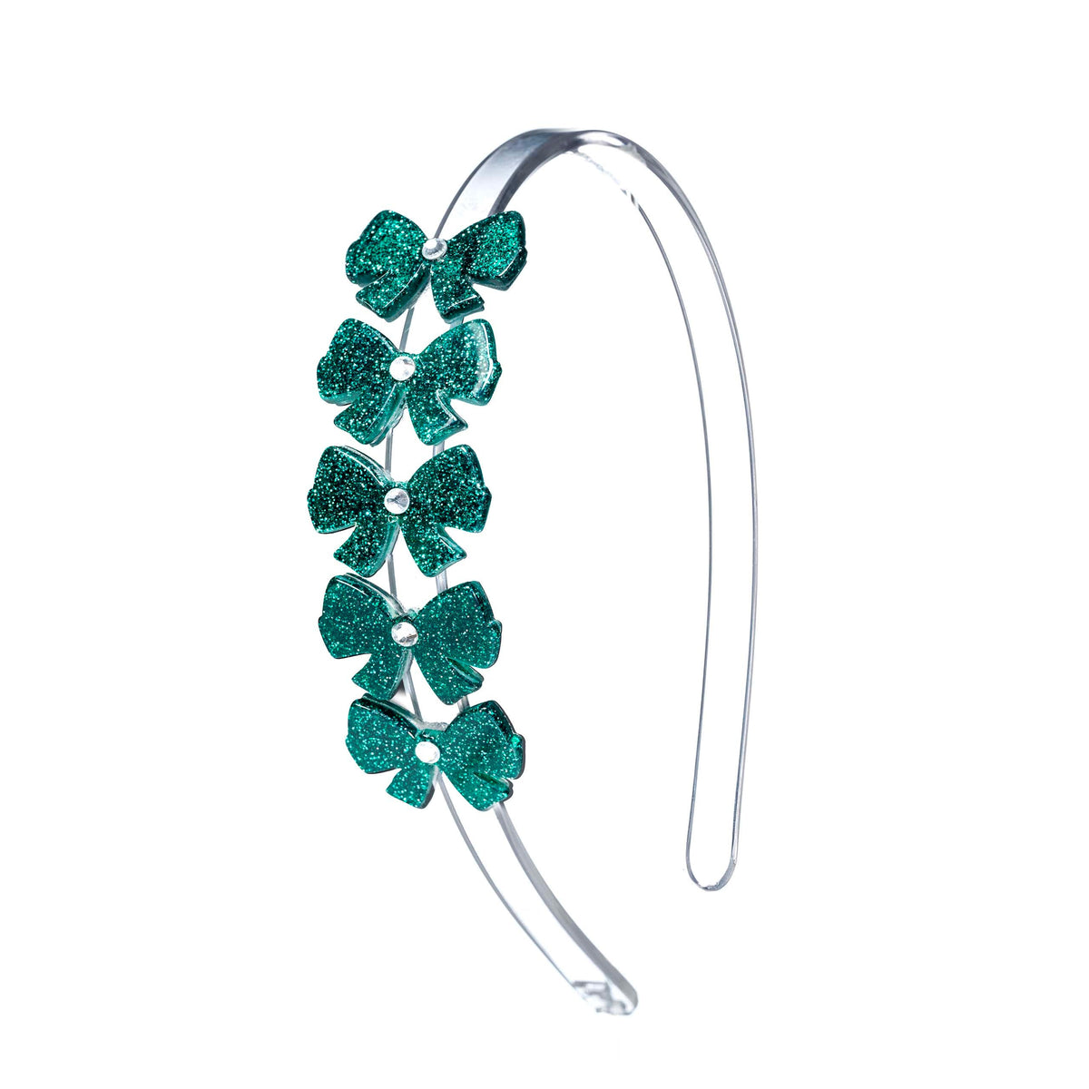 Lilies & Roses NY Bows Glitter Green Headband