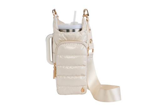 HydroBag® HANDLE® - Ivory Lacquer with Solid Vegan Leather Trimmed Strap